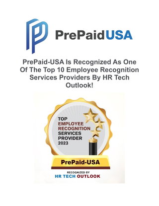  PrePaid-USA Is Recognized As One Of The Top 10 Employee Recognition Services Providers By HR Tech Outlook!