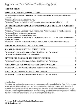 Baghouse Troubleshooting Guide