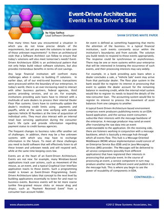 Event-Driven Architecture: Events in the Driver’s Seat