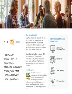 Case Study: How a CCRC in Maine Uses MealSuite to Reduce Waste, Save Staff Time and Elevate Their Operations