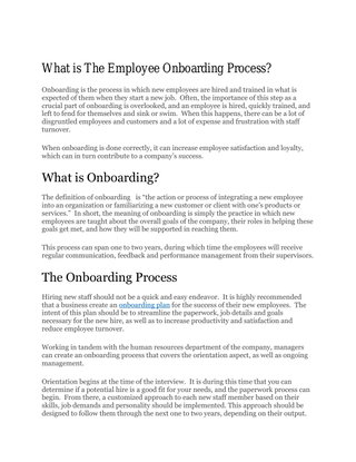 What is The Employee Onboarding Process?