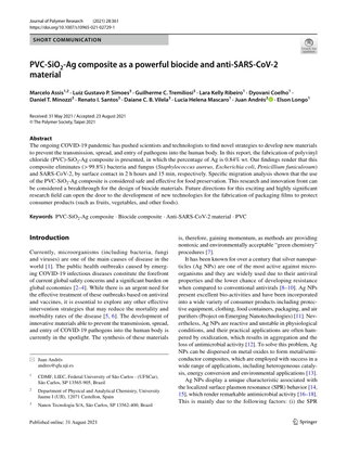 PVC‑SiO2‑Ag composite as a powerful biocide and anti‑SARS‑CoV‑2 material