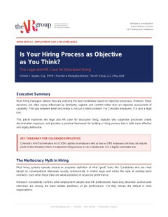 Is Your Hiring Process as Objective as You Think? The Legal and HR Case for Structured Hiring