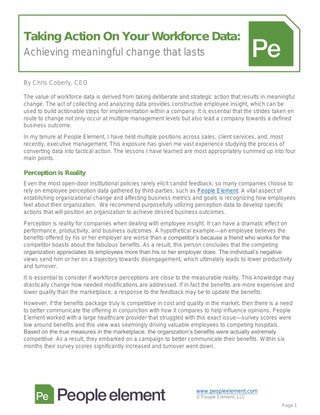Taking Action on your Workforce Data