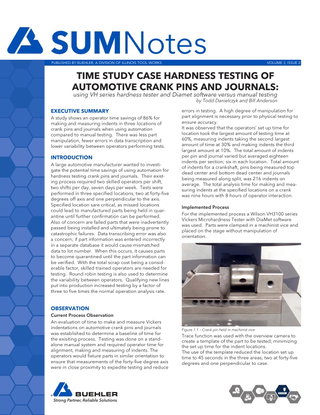 TIME STUDY: CASE HARDNESS TESTING OF AUTOMOTIVE CRANK PINS AND JOURNALS: