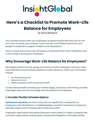Here’s a Checklist to Promote Work-Life Balance for Employees