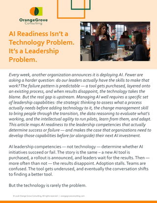 AI Readiness Isn’t a Technology Problem. It’s a Leadership Problem.
