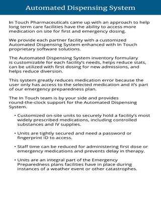 In Touch Pharmaceuticals' On-Site Medication Access for Long-Term Care Facilities