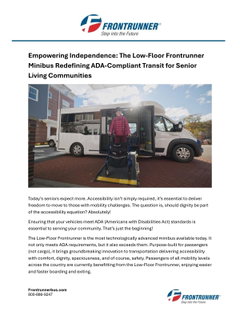 Empowering Independence: The Low‑Floor Frontrunner Minibus Redefining ADA‑Compliant Transit for Senior Living Communities