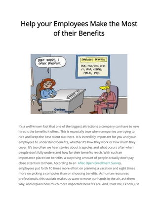 Help your Employees Make the Most of their Benefits     