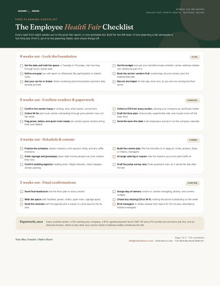 The Employee Health Fair Checklist