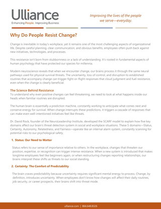 Why Do People Resist Change?