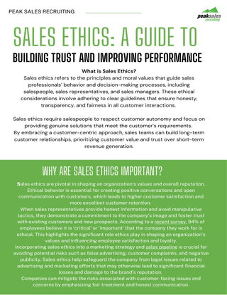 Sales Ethics: A Guide to Building Trust and Improving Business Performance