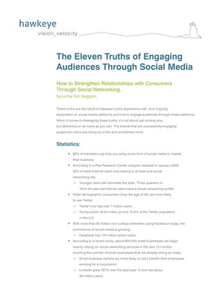 The Eleven Truths of Engaging Audiences Through Social Media