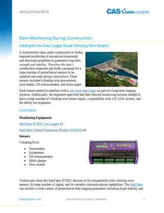 Dam Monitoring During Construction
