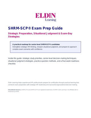 SHRM-SCP® Exam Prep Guide: Strategic HR, Situational Judgment & Exam-Day Strategies