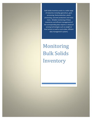 Monitoring Bulk Solids Inventory