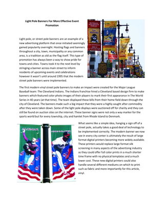 Light Pole Banners For More Effective Event Promotion