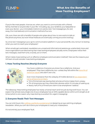 What Are the Benefits of Mass Texting Employees?