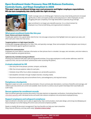 Open Enrollment Under Pressure: How HR Reduces Confusion, Controls Costs, and Stays Compliant in 2025