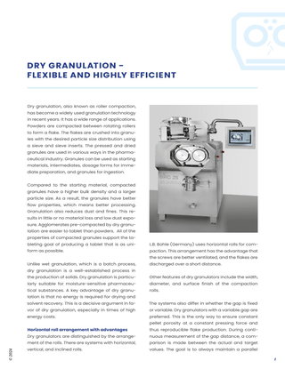 DRY GRANULATION - FLEXIBLE AND HIGHLY EFFICIENT
