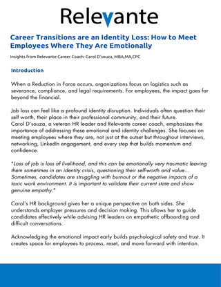 Career Transitions are an Identity Loss: How to Meet Employees Where They Are Emotionally