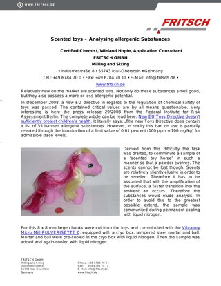 Scented toys – analysing allergenic substances