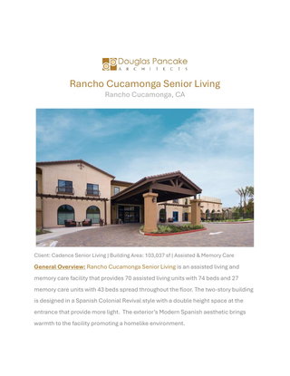 Project: Cadence Rancho Cucamonga Senior Living