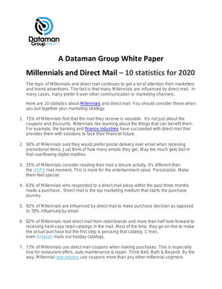 Millennials and Direct Mail - Tips for 2020