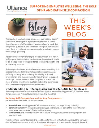 Supporting Employee Wellbeing: The Role of HR and EAP in Self-Compassion
