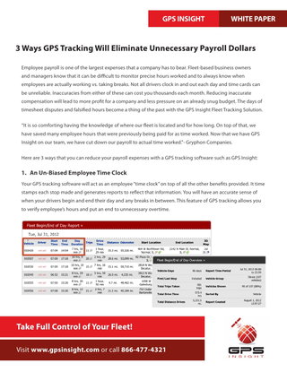 3 Ways GPS Tracking Will Eliminate Unnecessary Payroll Dollars