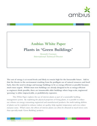 Plants in Green Buildings