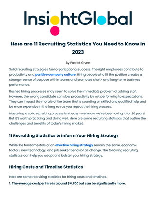 Here are 11 Recruiting Statistics You Need to Know in 2023