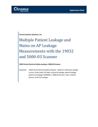 Multiple Patient Leakage and Mains on AP Leakage