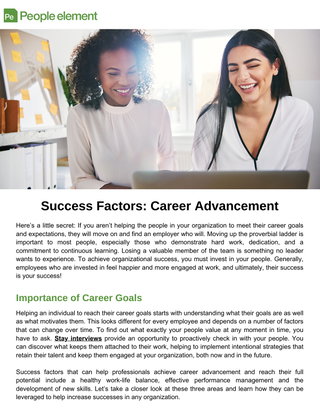 Success Factors of Career Development