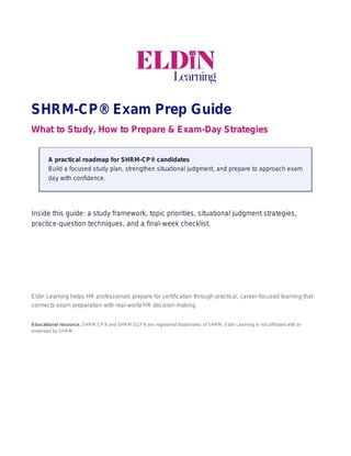 SHRM-CP® Exam Prep Guide: Study Strategies, Situational Judgment & Exam-Day Tips