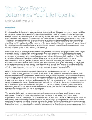 Your Core Energy Determines Your Life Potential
