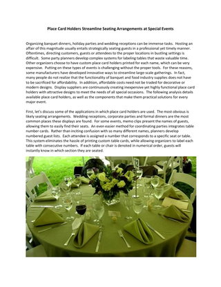Place Card Holders Streamline Seating Arrangements at Special Events