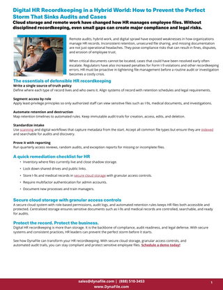 Digital HR Recordkeeping in a Hybrid World: How to Prevent the Perfect Storm That Sinks Audits and Cases