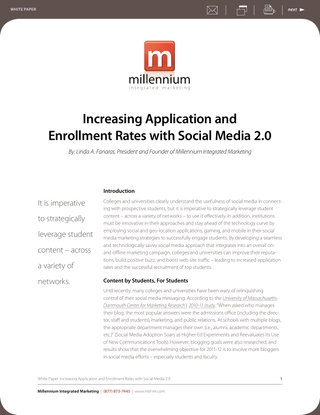 Increase College Enrollment with Social Media 2.0