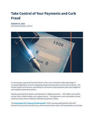 Take Control of Your Payments and Curb Fraud