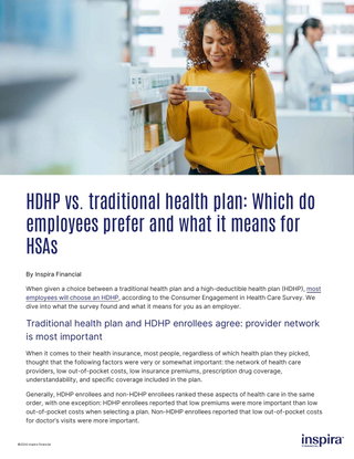 Can't decide whether to offer a traditional health plan or a high-deductible health plan? This article may help.