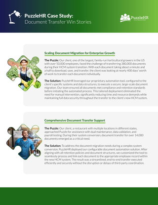 PuzzleHR Document Transfer Case Studies