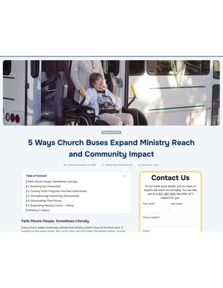 Blog & Articles 5 Ways Church Buses Expand Ministry Reach and Community Impact