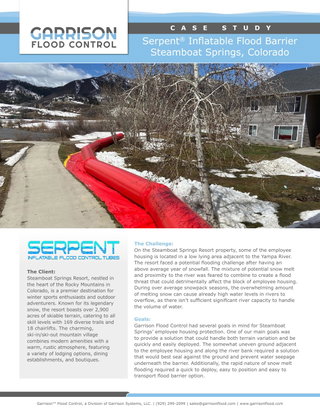 Case Study | Serpent® Inflatable Flood Barrier | Steamboat Springs, Colorado