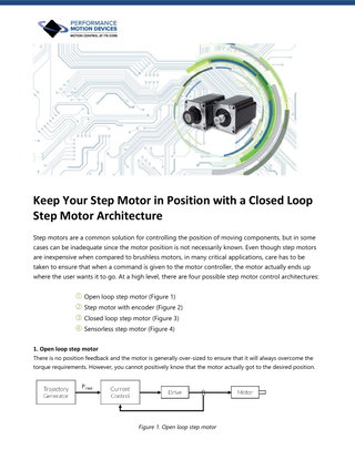 Keep Your Step Motor Position with A Closed Loop Motion Control System