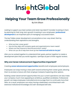 Helping Your Team Grow Professionally