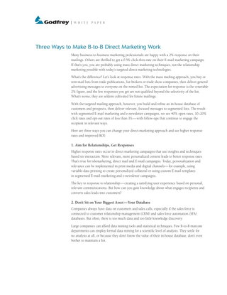 Three Ways to Make B2B Direct Marketing Work
