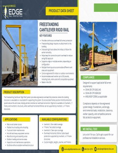 Freestanding Cantilever Rigid Rail Data Sheet