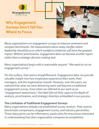 Why Engagement Surveys Don’t Tell You Where to Focus